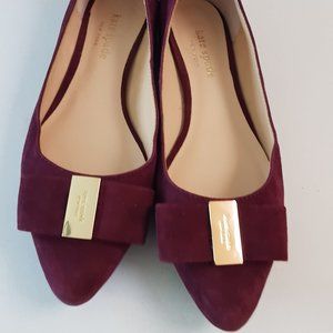 Kate Spade Norah Suede Burgendy Flats Size 6